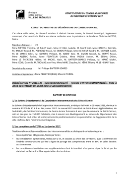 fusion d`intercommunalit&eacute;s : mise &agrave; jour des statuts de