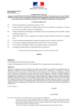 Voir l`arrêté 2016-265 - Internet des Services de l`Etat en Haute