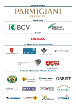 PRESENTING SPONSOR MAIN SPONSOR - Ch&acirc;teau