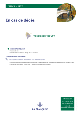 Check List - En cas de deces (GFV)