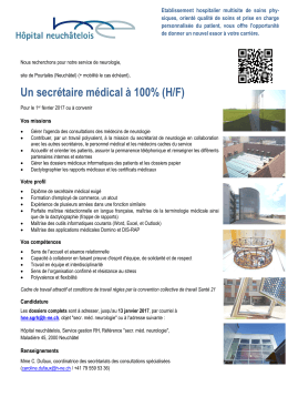 Un secrétaire médical à 100% (H/F)