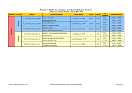 Semestre Parcours Module Matière ou Elément Date d`examen