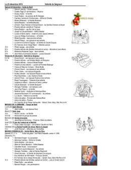 Le 25 décembre 2016 Nativité du Seigneur - Paroisse St