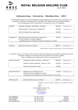 Tarieven Lidmaatschappen 2017