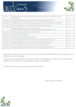 1er semestre 2017 Secteur administratif et management