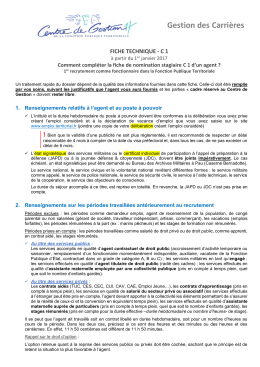 Fiche de nomination stagiaire en C1