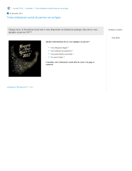 Votre échéancier social de janvier est en ligne