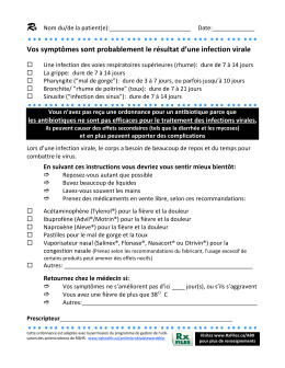Vos sympt&ocirc;mes sont probablement le r&eacute;sultat d`une