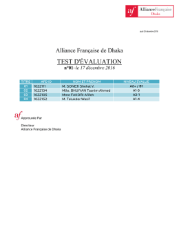 test d`&eacute;valuation - Alliance Fran&ccedil;aise de Dhaka