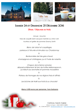 le Menu de Noël - Château Sainte Sabine