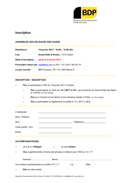 Inscription - BDP Schweiz