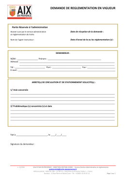 demande de reglementation en vigueur - Mairie d`Aix-en