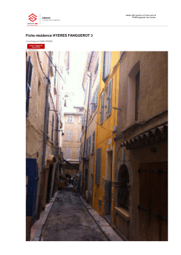 Fiche résidence HYERES FANGUEROT 3