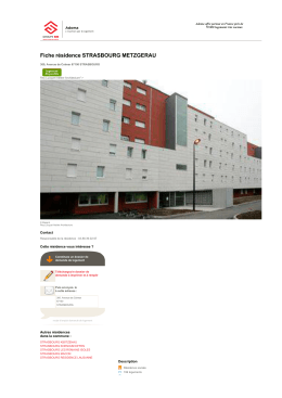 Fiche résidence STRASBOURG METZGERAU