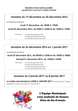 L`Equipe Municipale vous souhaite de bonnes fêtes de fin d`année