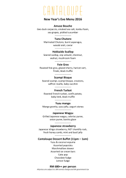 New Year`s Eve Menu 2016