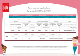 Menus des structures petite enfance Semaine du 23