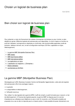 Choisir un logiciel de business plan