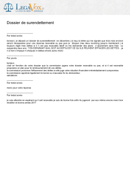 Dossier de surendettement