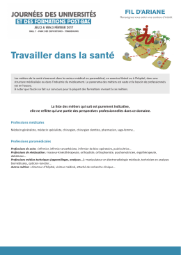 Travailler dans la sant&eacute; (391 Ko)