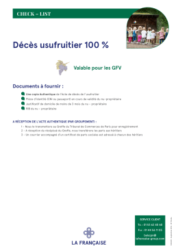 Check List - D&eacute;c&eacute;s usufruitier 100%