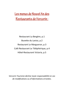 Restaurant La Bergère, p.1 Buvette du Lavioz, p.2