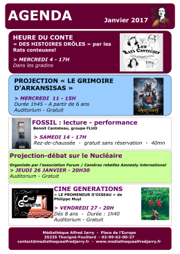 AGENDA - M&eacute;diath&egrave;que Alfred Jarry