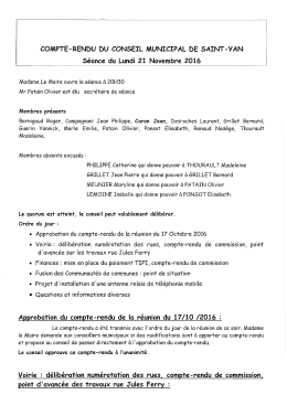compte-renûu du conseil municipal de saint-yan