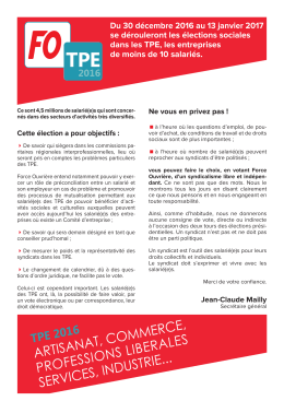 Adresse aux salari&eacute;s des TPE