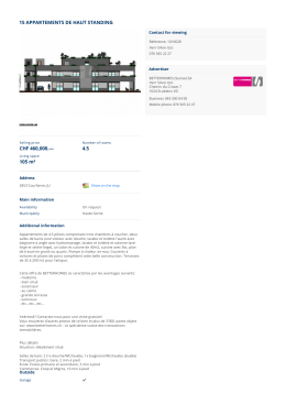 15 APPARTEMENTS DE HAUT STANDING