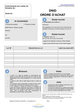 dnid ordre d`achat - Ventes Domaniales