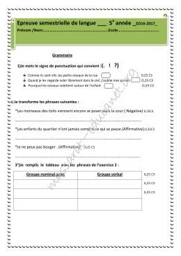 Epreuve semestrielle de langue ___ 5