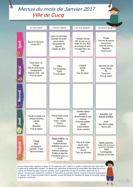 Menus restauration municipale (janvier 2017)