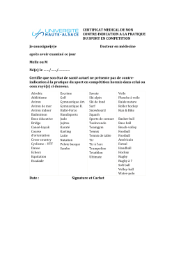 CERTIFICAT MEDICAL DE NON CONTRE