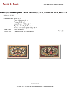 Allemagne, Berchtesgaden, 1 Mark, personnage, 1920, 1920-08