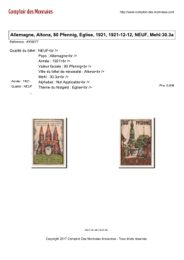 Allemagne, Altona, 80 Pfennig, Eglise, 1921, 1921-12