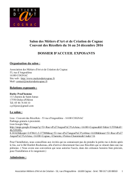 2016 Dossier d`accueil exposants