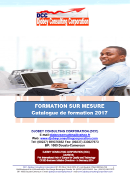 FORMATION SUR MESURE Catalogue de formation 2017