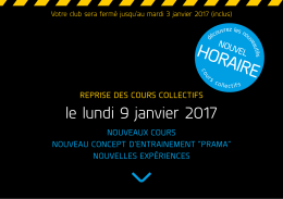 Horaire cours collectifs
