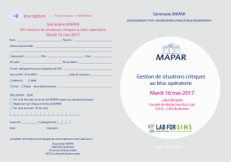 Mardi 16 mai 2017