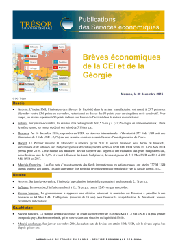 Br&egrave;ves &eacute;conomiques de la CEI et de la G&eacute;orgie