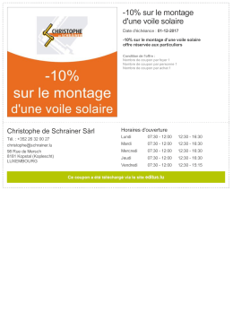 10% sur le montage d`une voile solaire