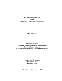 M&eacute;tapo&eacute;sie et m&eacute;tamorphose du po&egrave;me