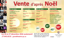 Vente d`apr&egrave;s No&euml;l - Grand Th&eacute;&acirc;tre de Qu&eacute;bec