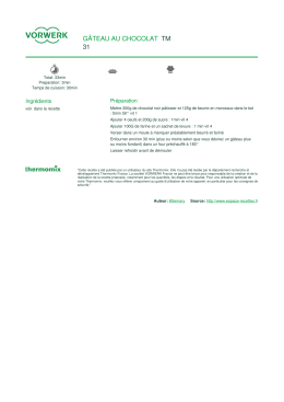 G&acirc;teau au chocolat - Espace Recettes Thermomix