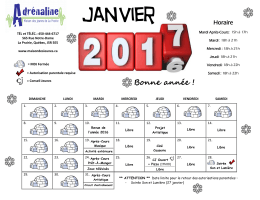 Consulter le calendrier du mois - Maison des Jeunes de La Prairie