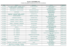 Samedi 31 DÉCEMBRE 2016 L`horaire des gardes