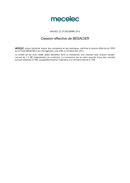 Cession effective de BESACIER