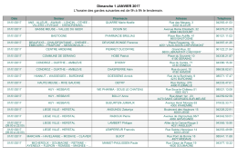 Dimanche 1 JANVIER 2017 L`horaire des gardes suivantes