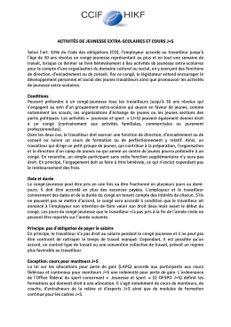 Activités de jeunesse extra-scolaires et cours J+S